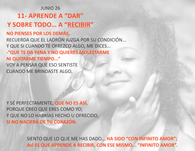 11- Aprende a dar y sobre todo ... a recibir